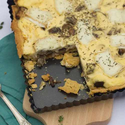 Quiche met champignons en geitenkaas