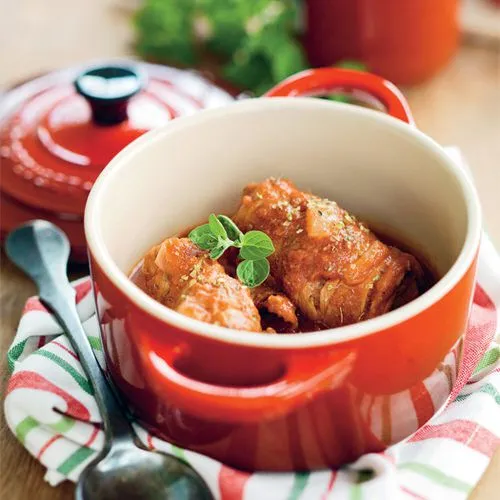 Rundvleesrolletjes in tomatensaus