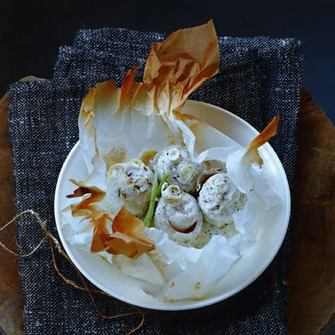 Tongrolletjes met citroengrascrème