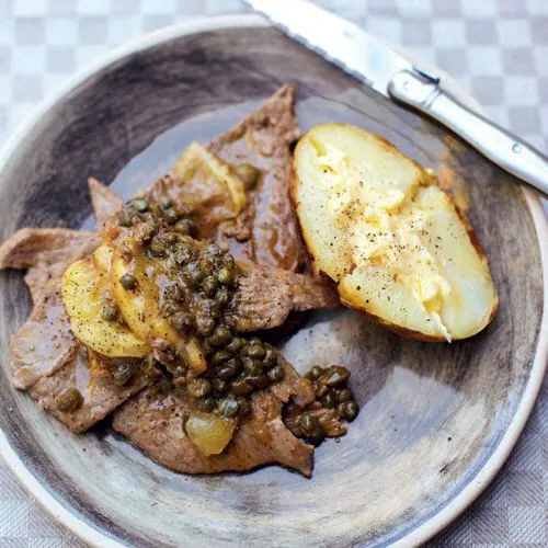 Kalfsschnitzel met citroen en kappertjes