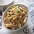 Macaroni met paprika, aubergine en courgette