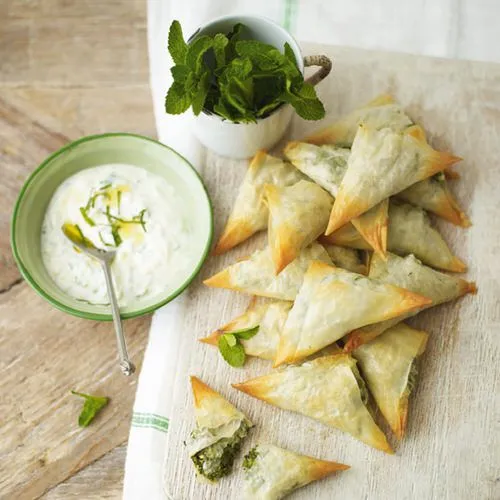 Spanakopita met tzatziki