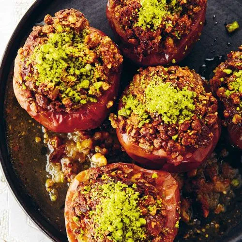 Gekruide appels met pistache uit de oven