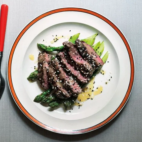 Gegrilde steak met miso en truffelolie