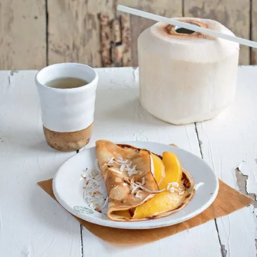 Gevulde flensjes met mango