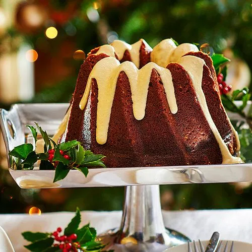 Kerstcake met cashewnotencustard