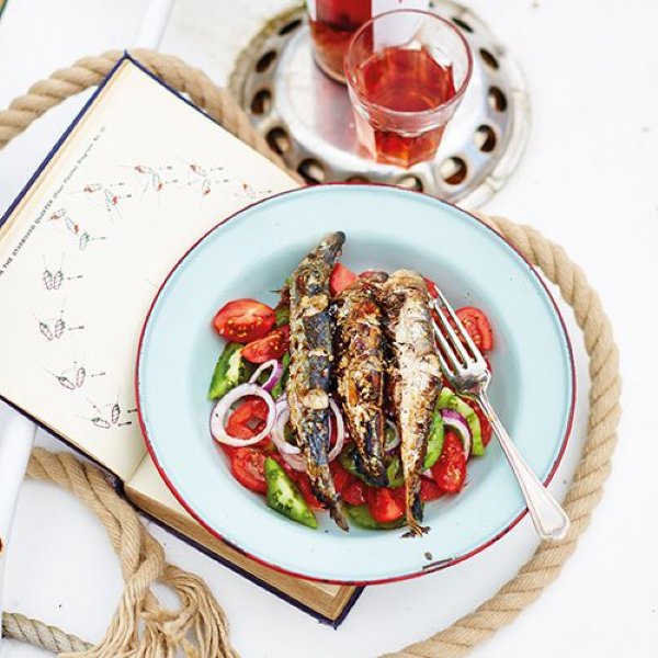 Pittig geroosterde sardines met tomatensalade recept okoko recepten