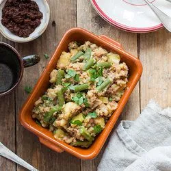 Tip: Sperziebonen stamppot met zongedroogde tomaat