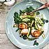 Coquilles met waterkers en asperges