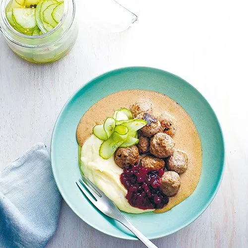 Zweedse gehaktballetjes met aardappelpuree