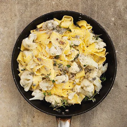 Pappardelle met bloemkool en gorgonzola