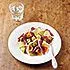 Pecorino met radicchio, druiven, vijgen en walnoten
