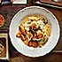 Coquilles met gebakken calvados-appeltjes