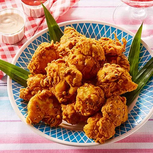 Tempura van bloemkoolroosjes