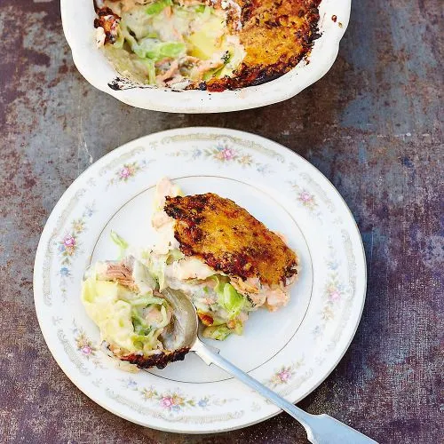 Lasagne met zalm, kappertjes en dille