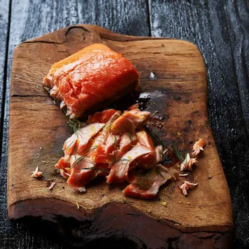 Pulled zalm van de barbecue