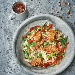 Tip: Warme zure koolrabisalade met geroosterde tempé