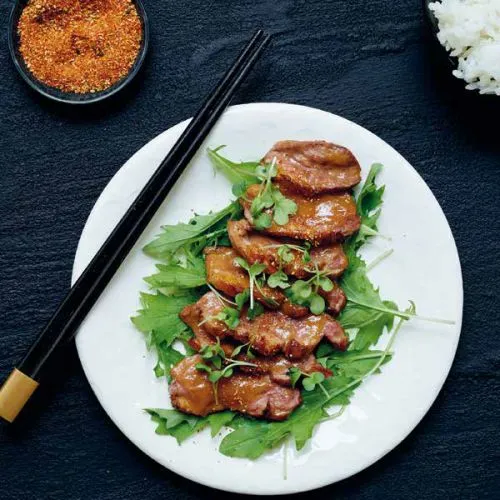 Eendenborst met misosaus