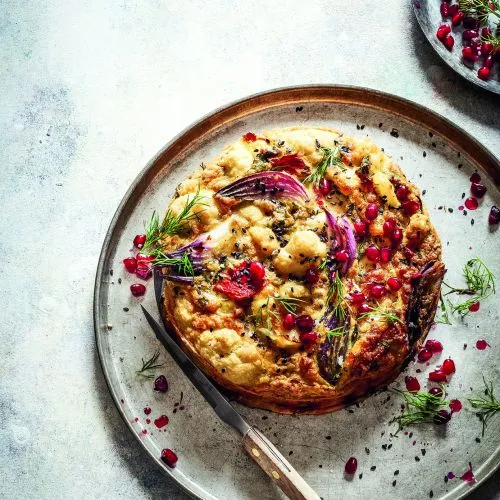 Bloemkooltortilla uit de oven