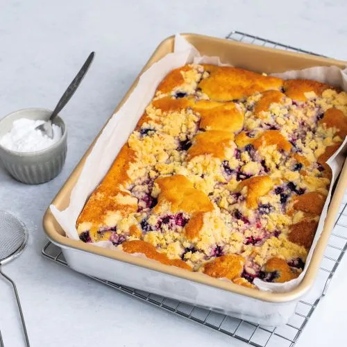 Plaatcake met bosvruchten