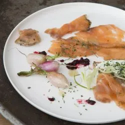 Tip: Gravad lax met zuurdesembrood, radijs en venkelsla