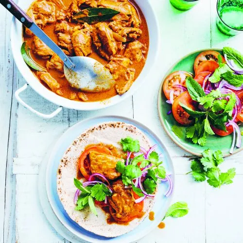 Wraps met kip 'shoarma' uit de slowcooker