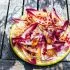 Roodlof salade met sinaasappel, cashewnoten en granaatappel