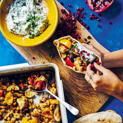Gyros met kokosyoghurt-tzatziki