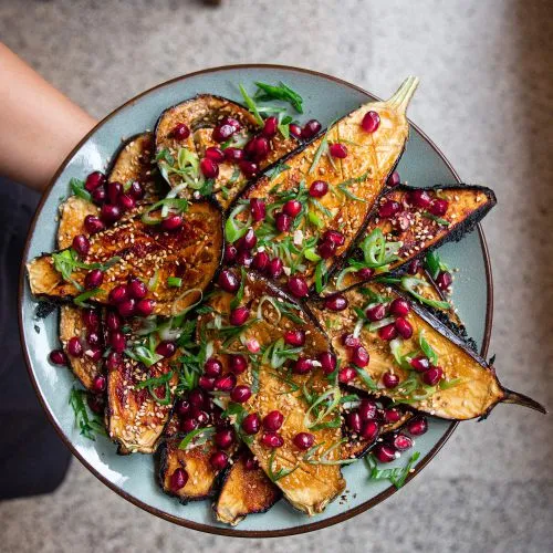 Japanse nasu-aubergines met miso
