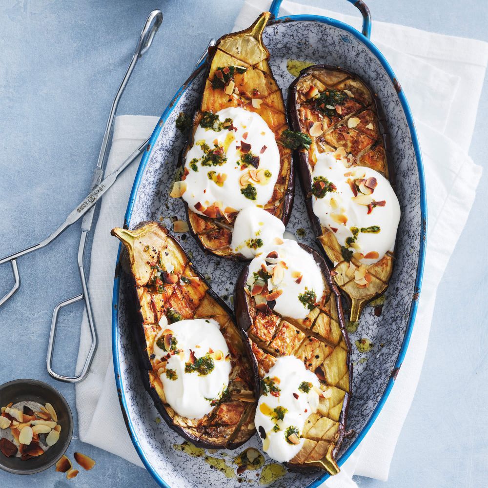 voering Stratford on Avon In de naam Aubergines uit de oven met yoghurt-muntsaus - recept - okoko recepten voering Stratford on Avon In de naam Aubergines uit de oven met yoghurt-muntsaus - recept - okoko recepten