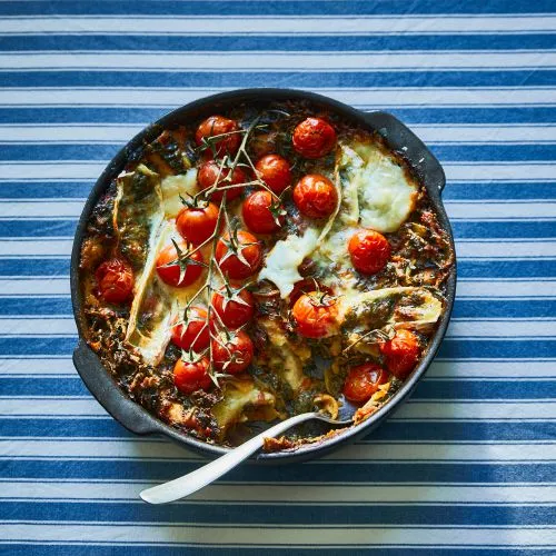 Lasagne met spinazie en camembert