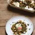 Shakshuka met champignons en zwarte rijst