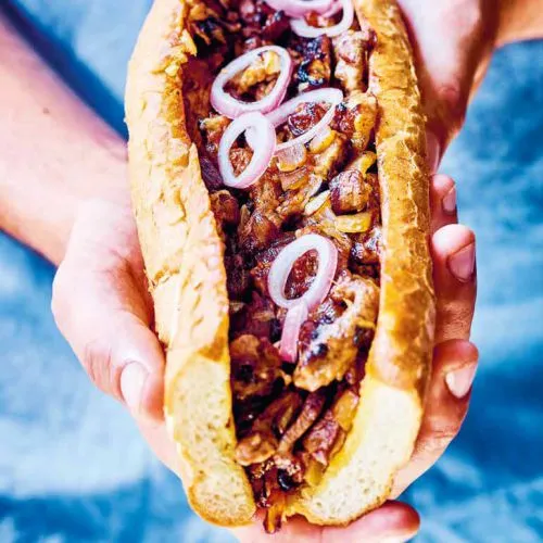 Philly cheese steak sandwich