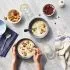 Chowder met vis, zeevruchten, mais en croutons