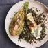 In panchetta gewikkelde zeeduivel met Puy-linzen en spitskool