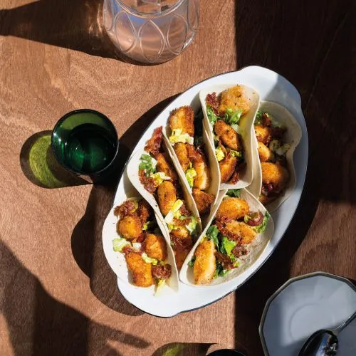 Caesar salad soft taco's