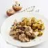 Kip stroganoff met gebakken aardappeltjes