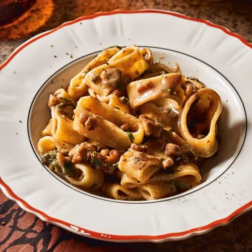 Pasta met cacio e walnoot
