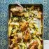 Recept Bakplaat met kip, aardappel en citroenknoflookdressing