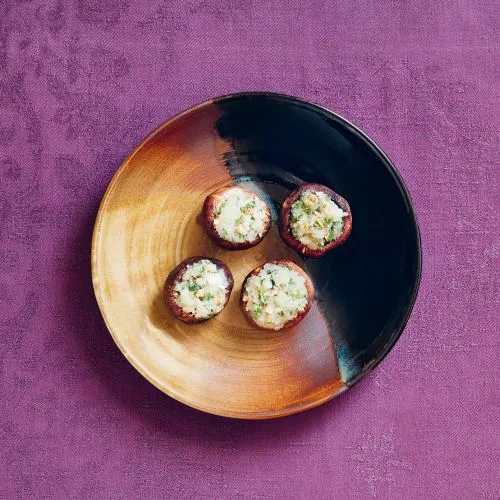 Gegrilde shiitake met geraspte daikon