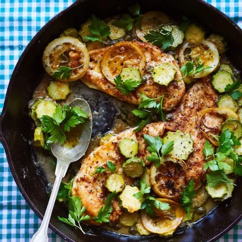 Piccata met kip en courgette