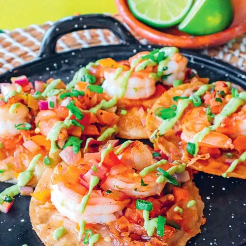 Taco's met garnalen en kaas