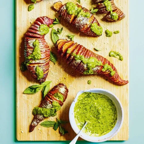 Zoete aardappels met salsa verde