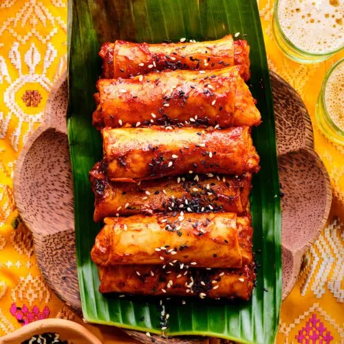 Kleverige loempia's (popiah goreng bersira)