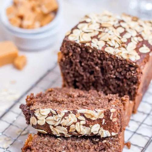 Chocolade bananenbrood met karamel