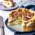 Quiche met bloemkool, paprika en gerookte kip