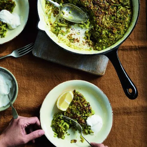 Ijeh van courgette en prei (Arabische frittata)