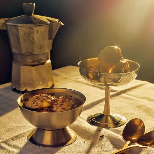 Affogato met banaan en pindakaas