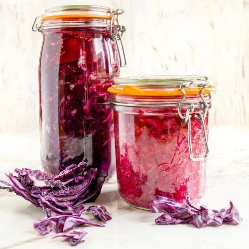 Gefermenteerde rodekool met appel en wortel