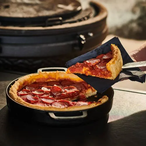 Chicago-style deep dish pizza